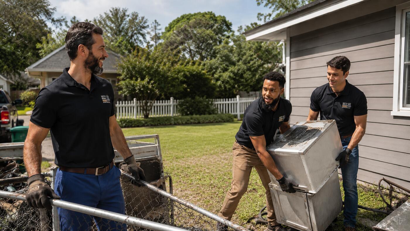 Hefty Rhino Junk Removal crew on a job — upfront pricing in Jacksonville